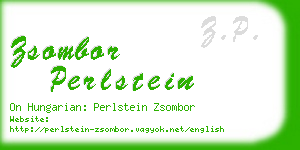 zsombor perlstein business card